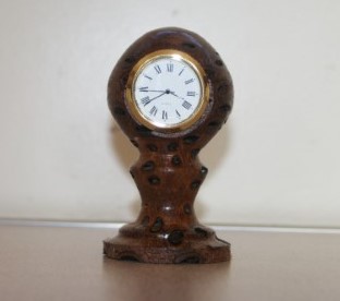 Clock in Banksia nut by Bert Lanham